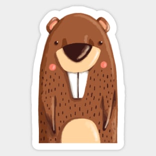 Funny Beaver Hand Drawn Sticker